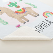 Girls Trendy and Modern Rainbow Llama Alpaca Sherpa Deken (3/4)
