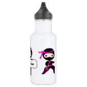 Girls Trendy Cute Ninja Warrior Kinder Custom Name Waterfles (Rechts)