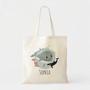 Girls Trendy Ocean Whale met Orca en Fish Kinder Tote Bag