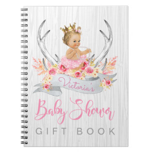 Girls Tribal Antler Baby shower Guest Gift Book Notitieboek