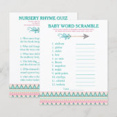 Girls Tribal Arrow Baby shower Games (Voorkant / Achterkant)