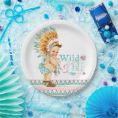 Girls Tribal Baby shower Papieren Bordje (Feest)