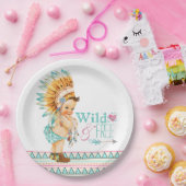 Girls Tribal Baby shower Papieren Bordje (Feest)