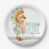 Girls Tribal Baby shower Papieren Bordje (Voorkant)