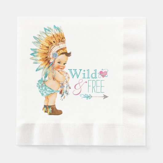 Girls Tribal Baby shower Servetten (Voorkant)