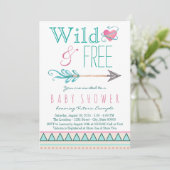 Girls Tribal Boho Arrow Baby shower Kaart (Staand voorkant)