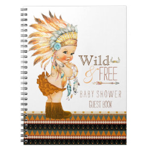Girls Tribal Wild en gratis Baby shower gastenboek Notitieboek
