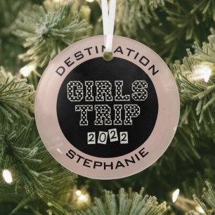 Girls Trip 2022 Girls Weekend Vacation Getaway Glas Ornament