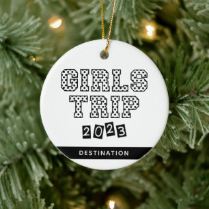 Girls Trip 2023 Girls Weekend Vacation Custom Keramisch Ornament