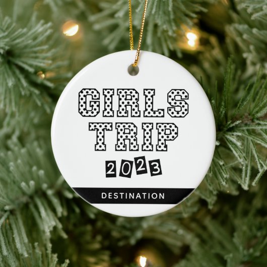 Girls Trip 2023 Girls Weekend Vacation Custom Keramisch Ornament (Boom)
