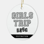 Girls Trip 2023 Girls Weekend Vacation Custom Keramisch Ornament (Links)