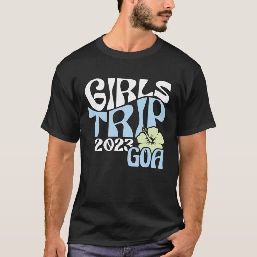 Girls Trip 2023 Goa Beach Destination Retro Groovy T-shirt (Voorkant)