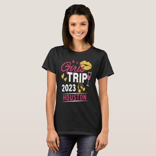 Girls Trip 2023 Houston Weekend Travel Group Match T-shirt (Voorkant volledig)