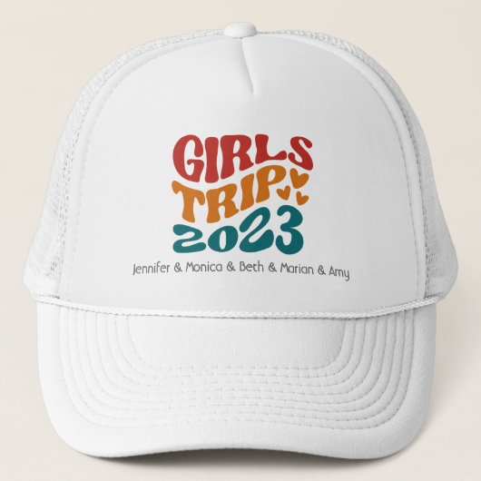 Girl's Trip 2023  kleuren en tekst Trucker Pet (Voorkant)