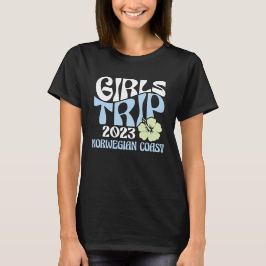 Girls Trip 2023 Norwegian Coast Beach Destination T-shirt (Voorkant)