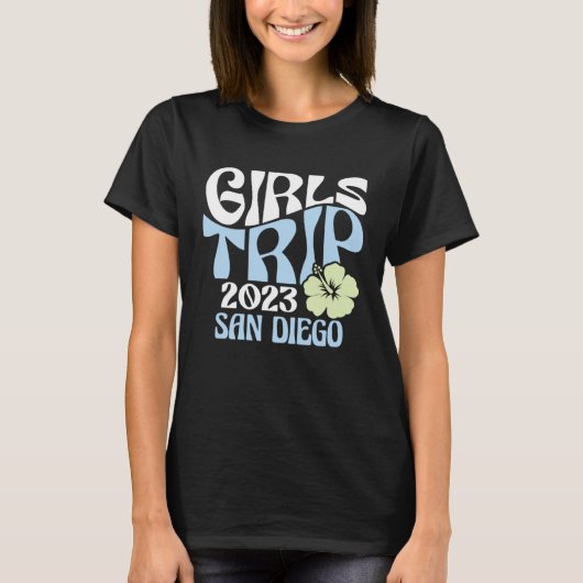 Girls Trip 2023 San Diego Beach Destination Retro  T-shirt (Voorkant)