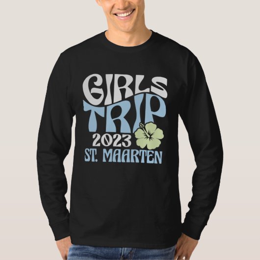 Girls Trip 2023 St Maarten Beach Destination Retro T-shirt (Voorkant)
