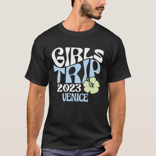 Girls Trip 2023 Venice Beach Destination Retro Gro T-shirt (Voorkant)