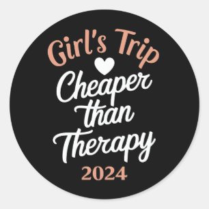 Girl's Trip 2024 goedkoper dan therapie vakantie Ronde Sticker