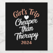 Girl's Trip 2024 goedkoper dan therapie vakantie Wijn Etiket (Enkel label)