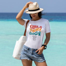 Girl's Trip 2024 kleuren en tekst T-shirt