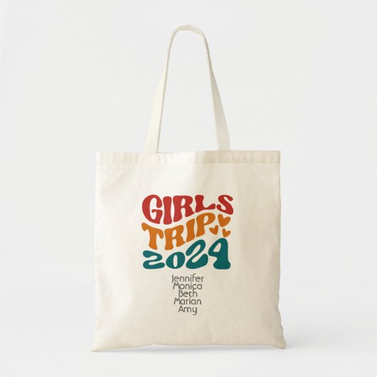 Girl's Trip 2024 kleuren en tekst Tote Bag (Voorkant)