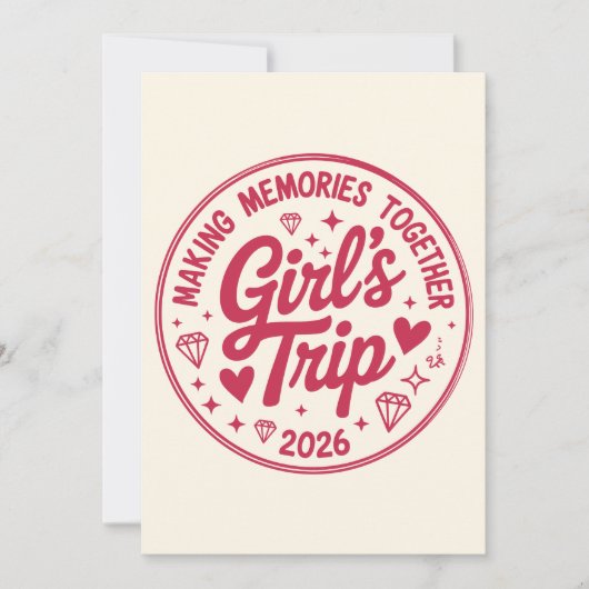 Girls Trip 2026 Making Memories Together Girly Kaart (Voorkant)