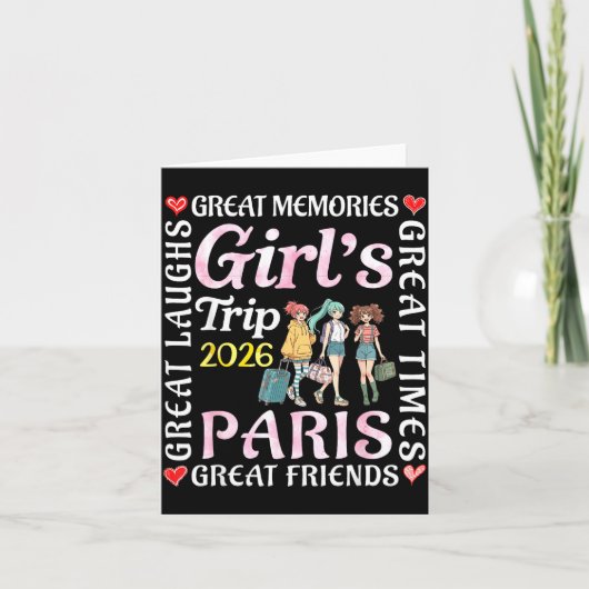 Girls Trip 2026 Paris Great Friends Vacation Trave Kaart (Voorkant)