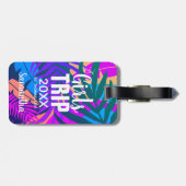 Girls Trip 20XX, Tropisch kleurrijk, zwarte vrouw Bagagelabel (Achterkant horizontaal)