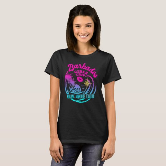 Girls trip barbados 2023 for Womens Weekend Birthd T-shirt (Voorkant volledig)