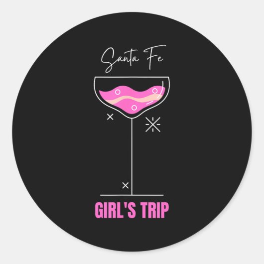 Girls Trip Beach Drink Santa Fe New Mexico Ronde Sticker (Voorkant)