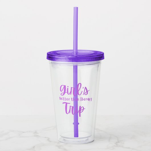 Girl's Trip, Beter dan Therapie in Paarse Acryl Drinkbeker (Voorkant)