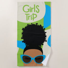 Girls Trip Blue en Green Beach Towel Strandlaken