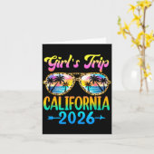 Girl's Trip California 2026 Summer Vacation Sungle Kaart (Gele Bloem)