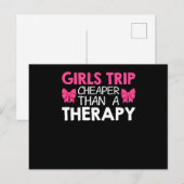 Girls Trip Cheaper Than A Therapy Feestdagenkaart (Voorkant / Achterkant)