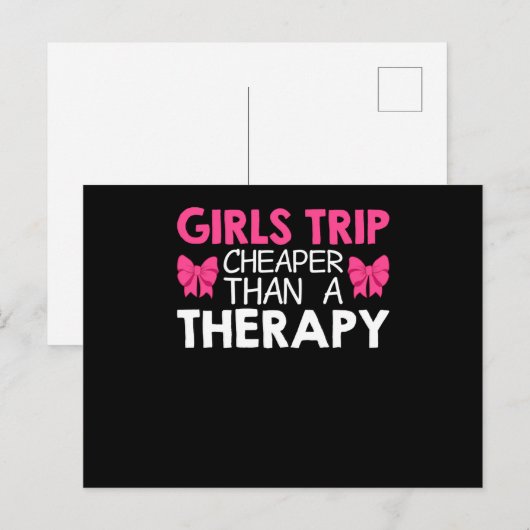 Girls Trip Cheaper Than A Therapy Feestdagenkaart (Voorkant / Achterkant)