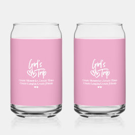 Girls Trip Create Memories Pink Blikvorm Glas