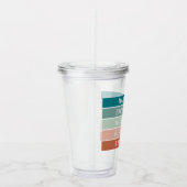 Girls Trip Custom Name Destination Trendy Stripe Acryl Drinkbeker (Rechts)