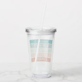 Girls Trip Custom Name Destination Trendy Stripe Acryl Drinkbeker (Achterkant)