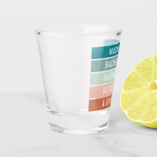 Girls Trip Custom Name Location Trendy Stripes Shot Glas (Links)