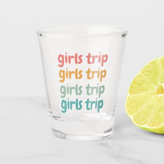 Girls Trip Cute Retro Girls Weekend Getaway Shot Glas (Voorkant)