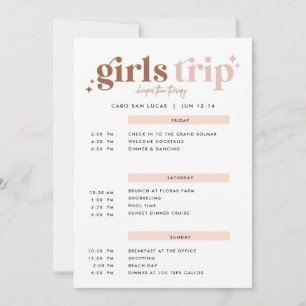 Girls Trip Goedkoper dan Therapy Itinerary Invitat Kaart