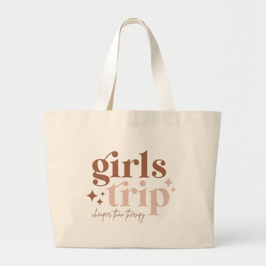 Girls Trip Goedkoper dan Therapy Welcome Bag Grote Tote Bag (Voorkant)