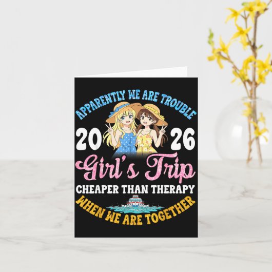 Girls Trip Hilarious Friends Fun Boat Ocean Travel Kaart (Gele Bloem)