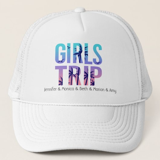 Girl's Trip  kleuren en tekst Trucker Pet (Voorkant)