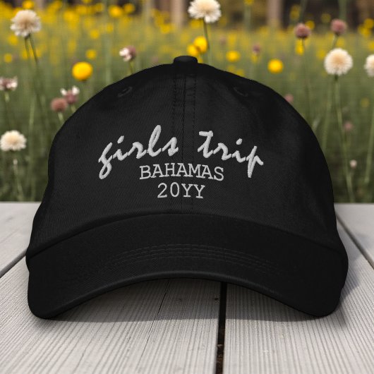 Girls Trip Modern Script Typografie Persoonlijk Geborduurde Pet