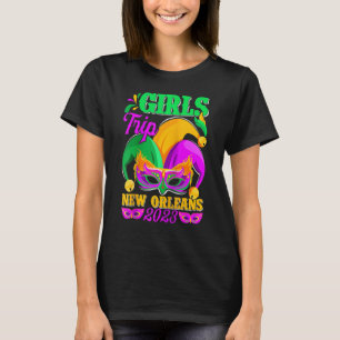 Girls Trip New Orleans 2023 Funny Jester Mask Mard T-shirt