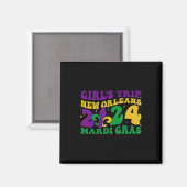 Girl's Trip New Orleans 2024 Mardi Gras Kleding Magneet (Voorkant / Achterkant)