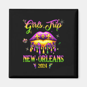 Girls Trip New Orleans 2024 Mardi Gras Masker Frie Magneet