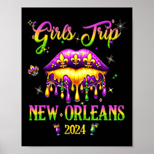 Girls Trip New Orleans 2024 Mardi Gras Masker Frie Poster